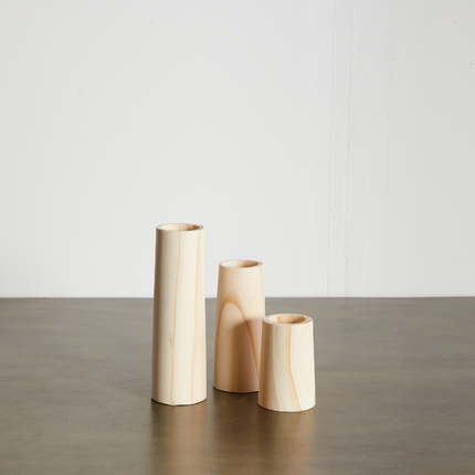 Cylinder Eucalyptus Wood Tealight Candle Holder Décor Collection TriadCommerceInc Natural Light Small