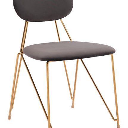 Georges Dining Chair (Set of 2) Gray & Gold Chairs TriadCommerceInc Default Title  