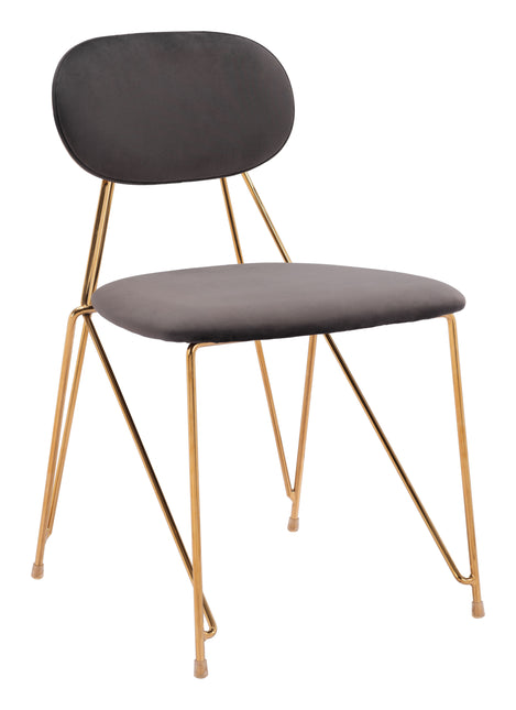 Georges Dining Chair (Set of 2) Gray & Gold Chairs TriadCommerceInc Default Title  