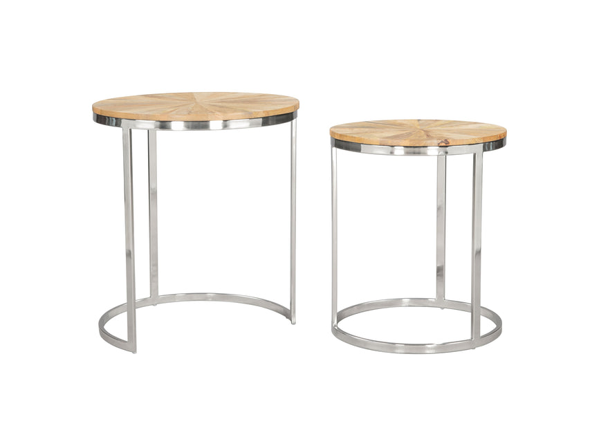 Bari Nesting Table Set (2-Piece) Natural Side Tables TriadCommerceInc   
