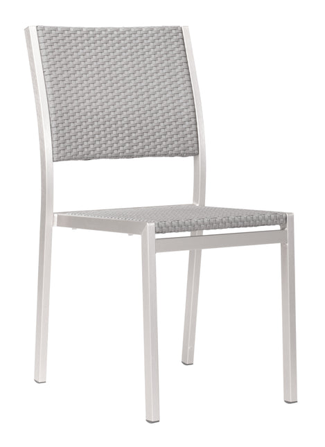 Metropolitan Armless Dining Chair (Set of 2) Gray & Silver Seating TriadCommerceInc Default Title  