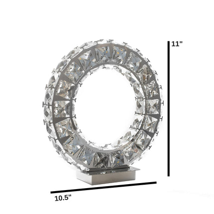 Round Crystal Extravaganza 11 Inch Chrome Table Lamp Table Lamp TriadCommerceInc
