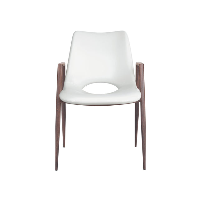 Desi Dining Chair (Set of 2) White & Walnut Chairs TriadCommerceInc   