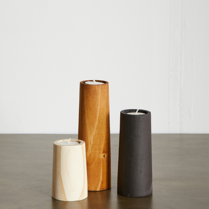 Cylinder Eucalyptus Wood Tealight Candle Holder Décor Collection TriadCommerceInc