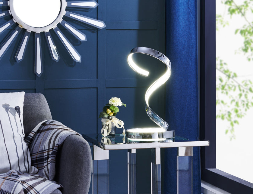 Hamburg Chrome Table Lamp LED Strip Dimmable Switch Table Lamp TriadCommerceInc