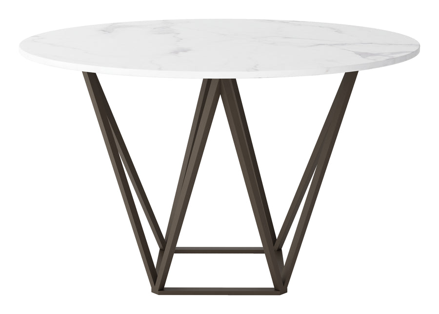Tintern Dining Table White & Antique Bronze Tables TriadCommerceInc   