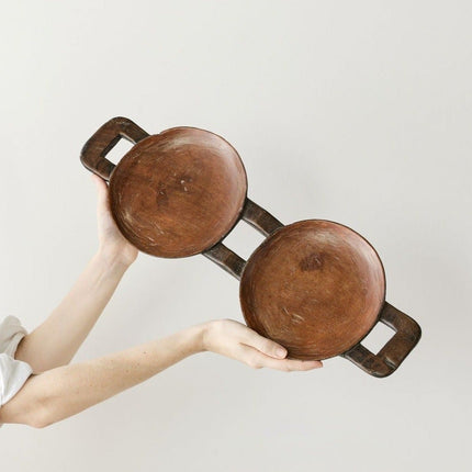 Bamenda Duo Circular Wooden Serving Tray Décor TriadCommerceInc