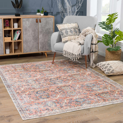 Urpi Rose & Blue Washable Area Rug - Clearance Rugs TriadCommerceInc