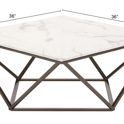 Tintern Coffee Table White & Antique Bronze Coffee Tables TriadCommerceInc   