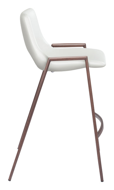 Desi Counter Stool (Set of 2) White & Walnut Counter Stools TriadCommerceInc   