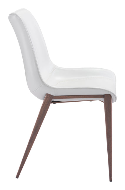 Magnus Dining Chair (Set of 2) White & Walnut Chairs TriadCommerceInc   