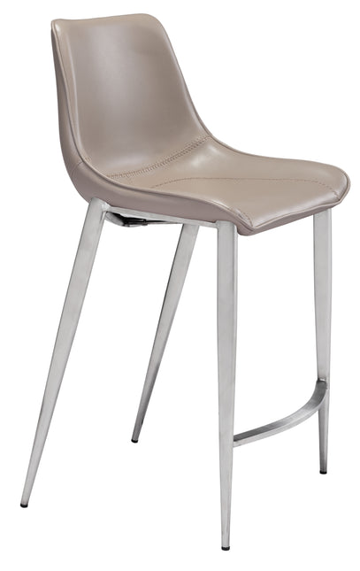 Magnus Counter Stool (Set of 2) Brown & Silver Counter Stools TriadCommerceInc Default Title  