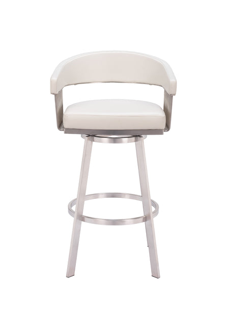 Bantry Swivel Barstool White Barstools TriadCommerceInc   
