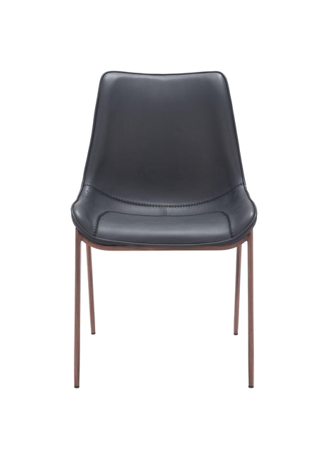 Magnus Dining Chair (Set of 2) Black & Walnut Chairs TriadCommerceInc   
