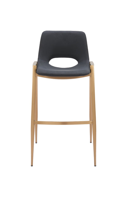 Desi Barstool (Set of 2) Black & Gold Barstools TriadCommerceInc   