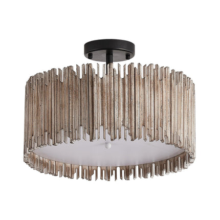 3-Light Farmhouse LED Flush Mount Ceiling Light Home Decor > Lighting > Ceiling Lights TriadCommerceInc Brown