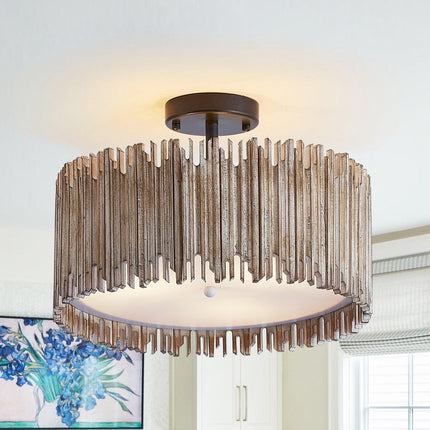 3-Light Farmhouse LED Flush Mount Ceiling Light Home Decor > Lighting > Ceiling Lights TriadCommerceInc