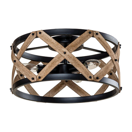 Rustic 3-Light Industrial Drum Flush Mount Ceiling Light Home Decor > Lighting > Ceiling Lights TriadCommerceInc