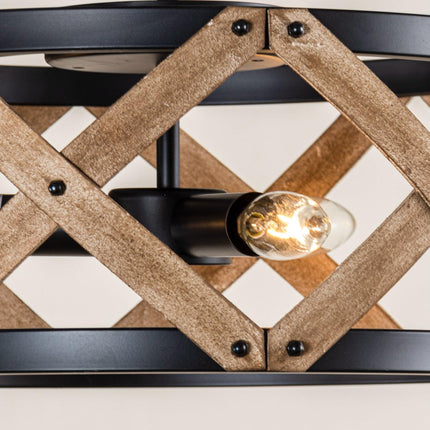 Rustic 3-Light Industrial Drum Flush Mount Ceiling Light Home Decor > Lighting > Ceiling Lights TriadCommerceInc