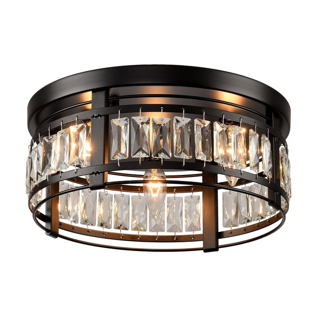 3-Light Modern Crystal Flush Mount Ceiling Light Fixture Home Decor > Lighting > Ceiling Lights > Flush Mount Ceiling Lights TriadCommerceInc Black