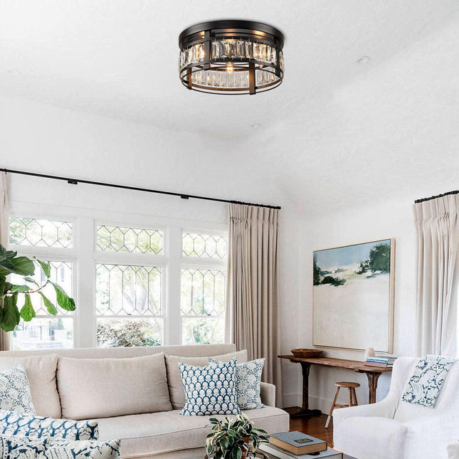 3-Light Modern Crystal Flush Mount Ceiling Light Fixture Home Decor > Lighting > Ceiling Lights > Flush Mount Ceiling Lights TriadCommerceInc