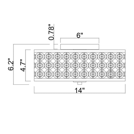 3-Light Modern LED Flush Mount Light with Crystal Shade Home Decor > Lighting > Ceiling Lights TriadCommerceInc
