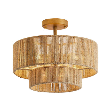 3-Light Wabi-Sabi Farmhouse Semi-Flush Mount Ceiling Light Home Decor > Lighting > Ceiling Lights TriadCommerceInc Golden