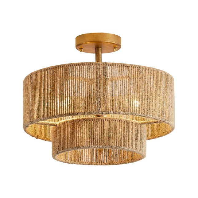 3-Light Wabi-Sabi Farmhouse Semi-Flush Mount Ceiling Light Home Decor > Lighting > Ceiling Lights TriadCommerceInc Golden