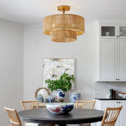 3-Light Wabi-Sabi Farmhouse Semi-Flush Mount Ceiling Light Home Decor > Lighting > Ceiling Lights TriadCommerceInc