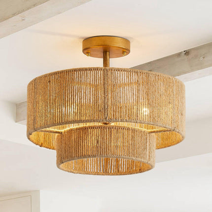 3-Light Wabi-Sabi Farmhouse Semi-Flush Mount Ceiling Light Home Decor > Lighting > Ceiling Lights TriadCommerceInc