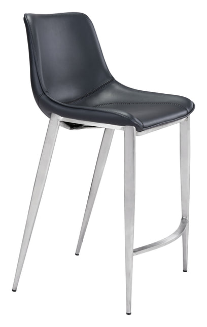 Magnus Counter Stool (Set of 2) Black & Silver Counter Stools TriadCommerceInc Default Title  