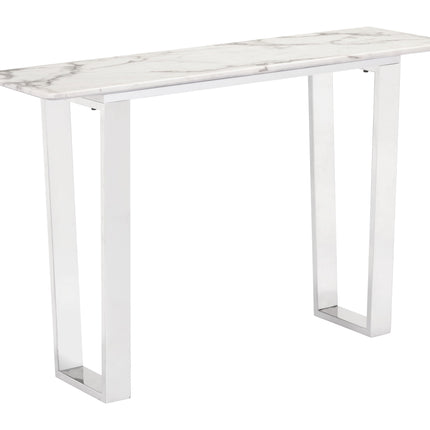 Atlas Console Table White & Silver Console Tables TriadCommerceInc