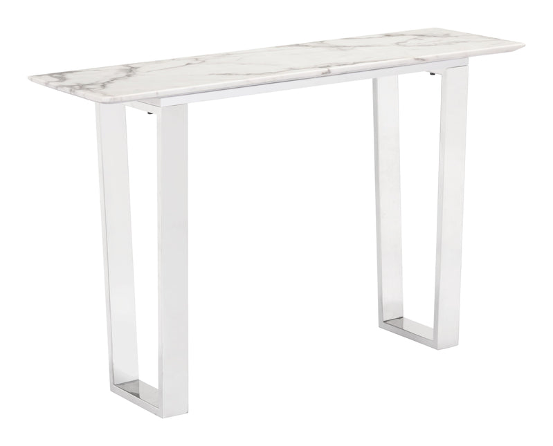 Atlas Console Table White & Silver Console Tables TriadCommerceInc