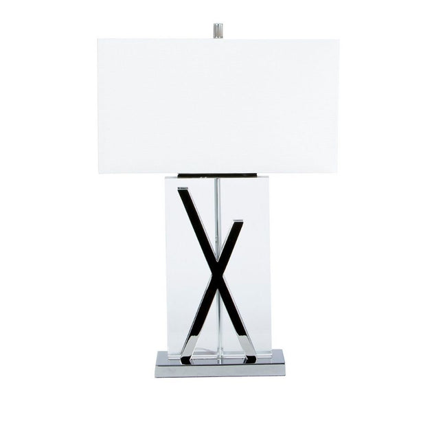 1 Light with USB Charger X Table Lamp // Chrome and Crystal Home Decor > Lighting > Lamp > Table Lamps TriadCommerceInc