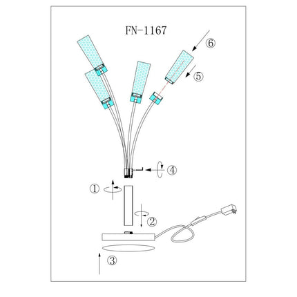 Blooming in Acrylic 5 Light Table Lamp Chrome Decor Table Lamp TriadCommerceInc
