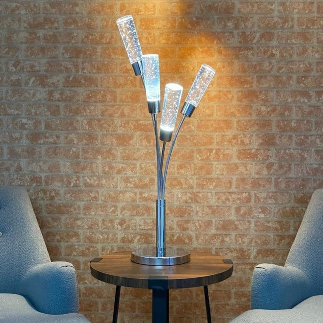 Blooming in Acrylic 5 Light Table Lamp Chrome Decor Table Lamp TriadCommerceInc