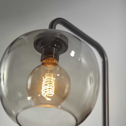 Smoked Glass Globe Shade With Vintage Edison Bulb And Matte Black Metal Wall Lamp Home Decor > Lighting > Wall Lighting > Wall Sconces TriadCommerceInc