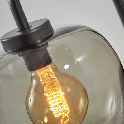 Smoked Glass Globe Shade With Vintage Edison Bulb And Matte Black Metal Wall Lamp Home Decor > Lighting > Wall Lighting > Wall Sconces TriadCommerceInc