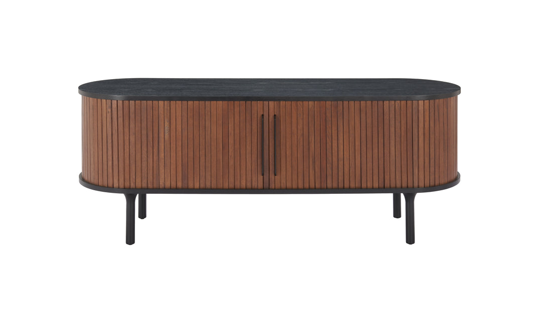 Koriana Entertainment Stand Black & Walnut Storage TriadCommerceInc   