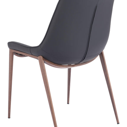 Magnus Dining Chair (Set of 2) Black & Walnut Chairs TriadCommerceInc   