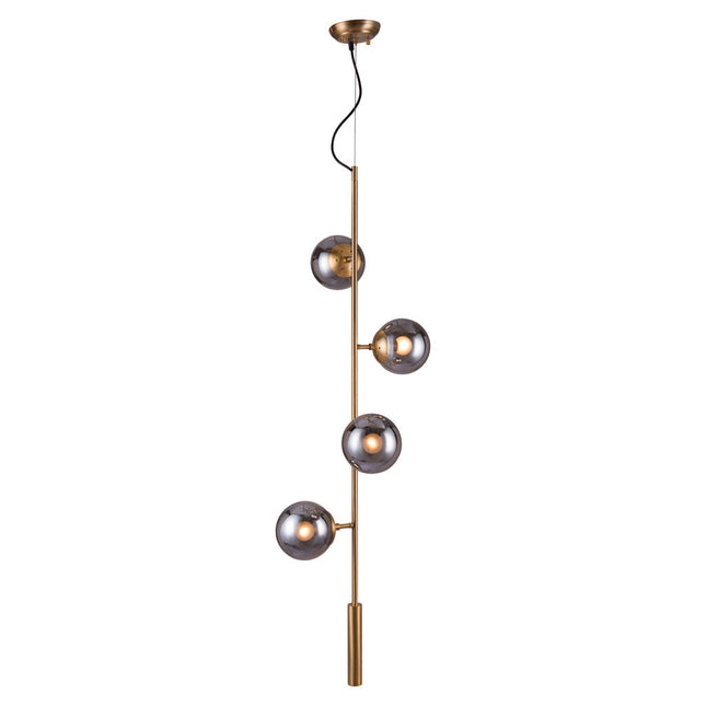 Gold Shaded Four Light Metal Dimmable Ceiling Light With Clear Shades Home Decor > Lighting > Ceiling Lights > Chandelier TriadCommerceInc