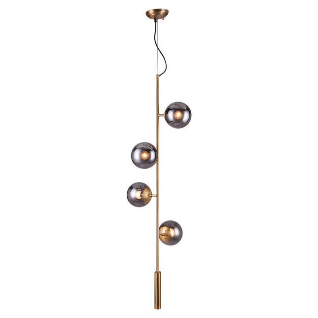 Gold Shaded Four Light Metal Dimmable Ceiling Light With Clear Shades Home Decor > Lighting > Ceiling Lights > Chandelier TriadCommerceInc
