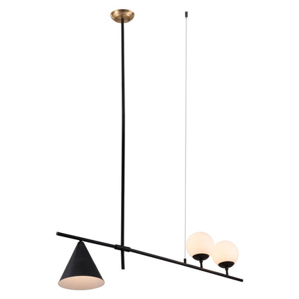 Black and White Three-Light Ceiling Fixture Chandeliers TriadCommerceInc