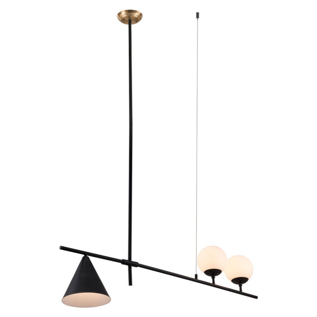Black and White Three-Light Ceiling Fixture Chandeliers TriadCommerceInc