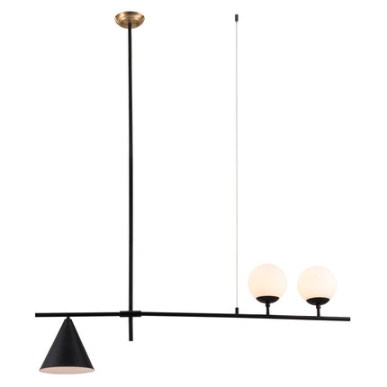 Black and White Three-Light Ceiling Fixture Chandeliers TriadCommerceInc