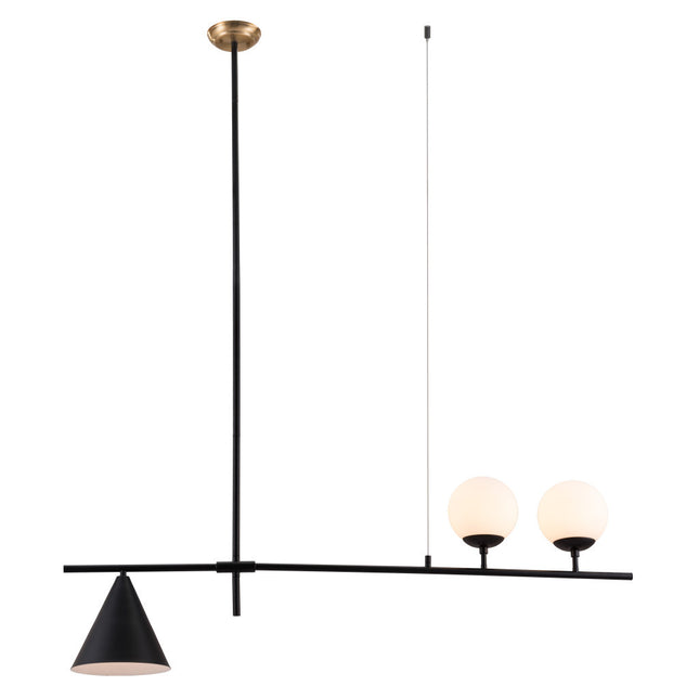 Black and White Three-Light Ceiling Fixture Chandeliers TriadCommerceInc