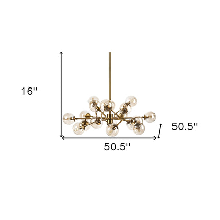 Gold Metal Eighteen Bulb Hanging Chandelier Home Decor > Lighting > Ceiling Lights > Chandelier TriadCommerceInc