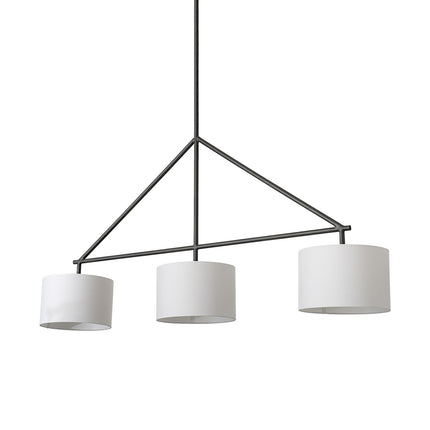 Metal Framed White Shade Three Bulb Hanging Light Pendants TriadCommerceInc Default Title  