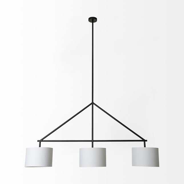 Metal Framed White Shade Three Bulb Hanging Light Home Decor > Lighting > Ceiling Lights > Pendant Lights TriadCommerceInc