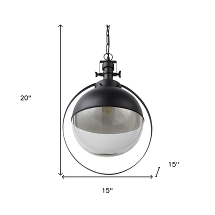 Black Metal Sphere Pendant Hanging Light Pendants TriadCommerceInc   